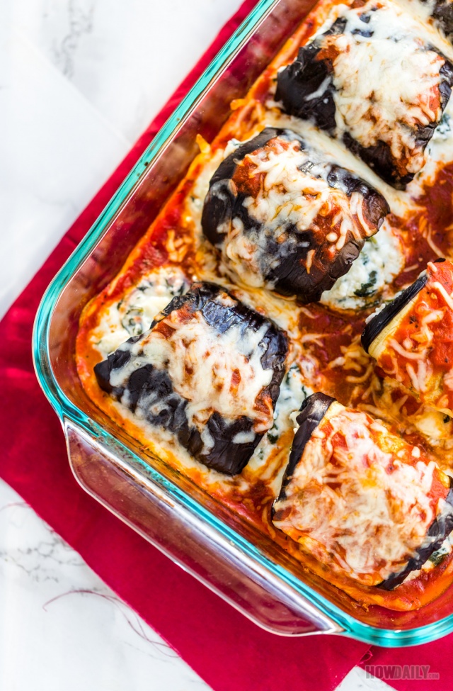 Oven-Baked Skinny Eggplant Rollatini