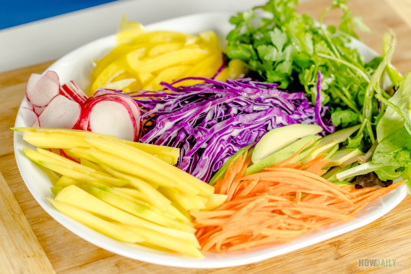 Fresh vegetables for spring roll