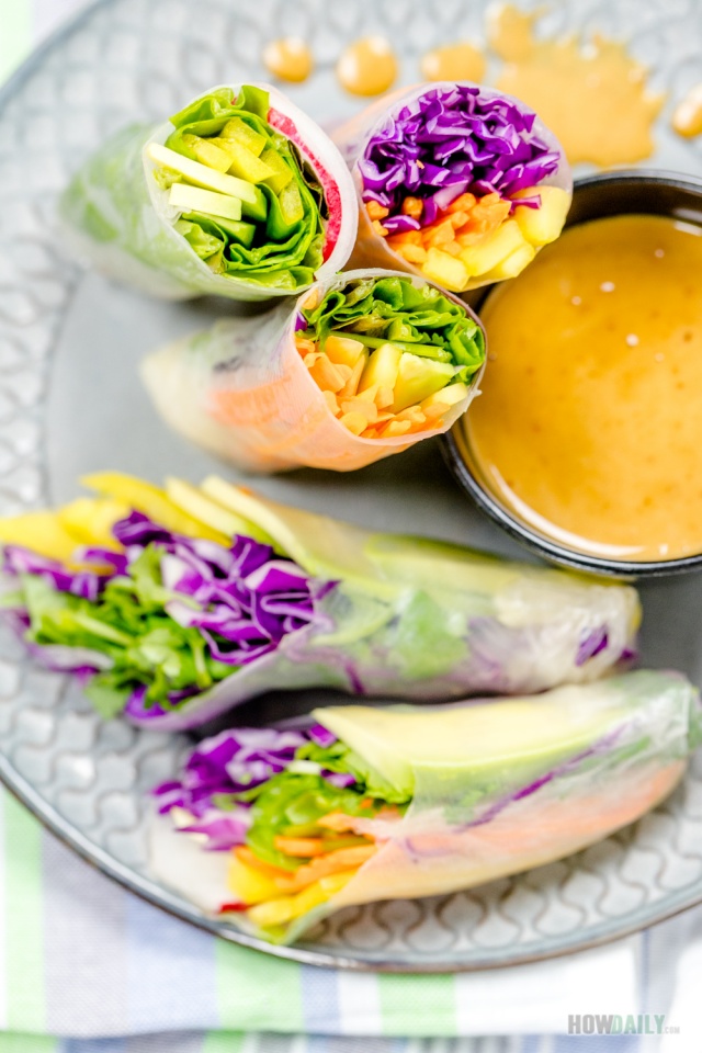 Healthy vegan spring rolls