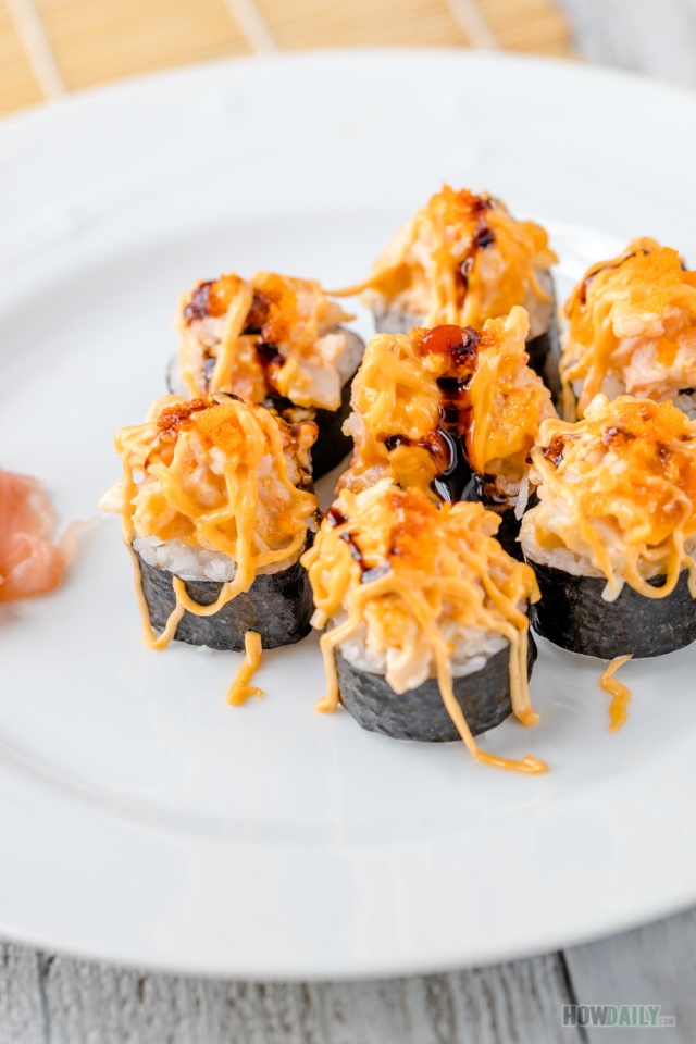 Volcano sushi roll