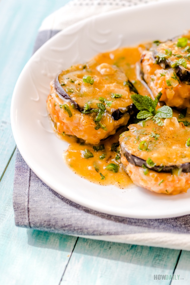 Shrimps Stuffing with Eggplants Recipe