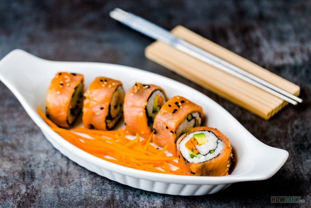 Sushi roll with Smoked Salmon