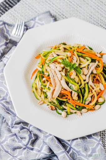 zucchini chicken noodle salad