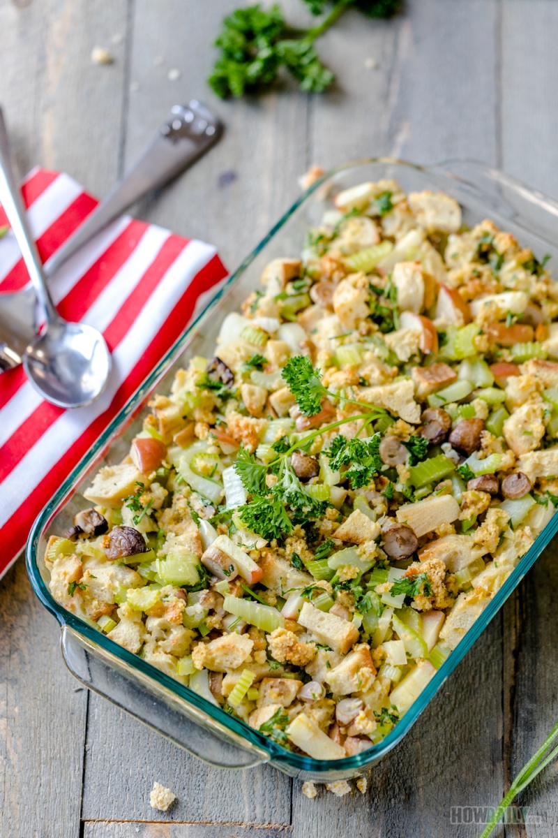 Simple & Light Apple Celery Stuffing for Thanksgiving and Christmas