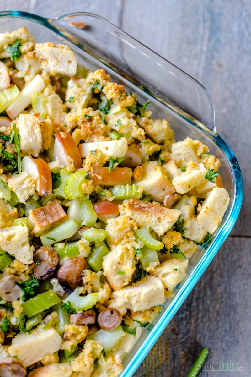 Simple & Light Apple Celery Stuffing