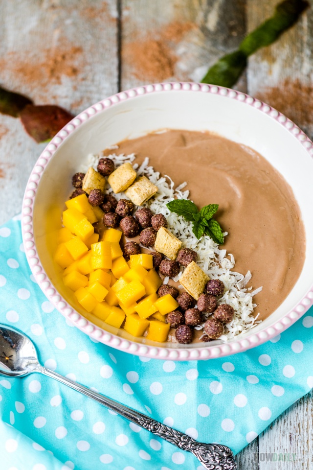 Cocoa Mango Smoothies Tofu Bowl